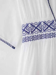 New Trendy Embroidered V-Neck Maxi Dress – Effortlessly Stylish & Versatile