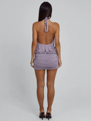 NALAYA MINI DRESS DUSTY PURPLE