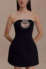 Hilda Embellished Strapless Mini Dress - Black