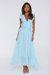 Evening Luxe Maxi Dress Light Blue