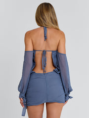 ANNABEL MINI DRESS STEEL