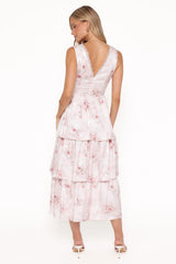 Natarsha Maxi Dress - White Pink Floral
