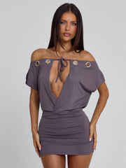 MARCY MINI DRESS MAUVE