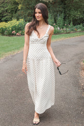 Sophina Midi Dress - Black Polka Dot