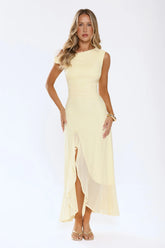 Darling At Dusk Long Sleeve Maxi Dress Yellow
