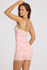 Embellished Square-Neck Mini Dress in Soft Pink Ombre