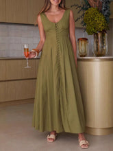 Button Front Sleeveless Dress