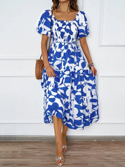 Robe à motifs floraux midi bohème