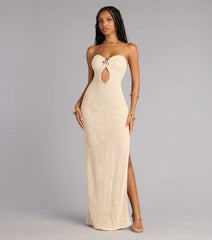 Catrina Crochet Slit Formal Dress