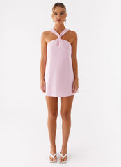 Keira Linen Micro Mini Dress - Pink