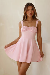 In Her Dreams Satin Mini Dress Pink