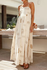 Hazel Blues® | Printed Square Neck Maxi Cami Dress