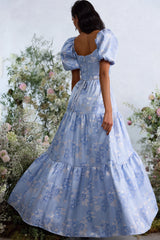 The Emma Dress in Chambray Blue Baroque