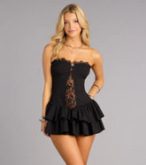 All Eyes on You Lace Trim Mini Dress