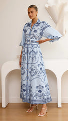 Xander Long Sleeve Maxi Dress - Indigo