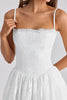 white custom lace + cotton broderie anglaise mini dress
