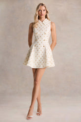 Little Star | Cream Embellished Boucle Tailored Mini Dress
