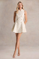 Little Star | Cream Embellished Boucle Tailored Mini Dress