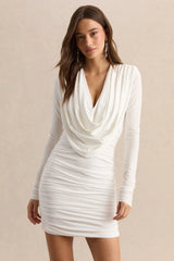 Ciela | White Extreme Plunge-Neck Mini Dress