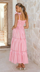 Caju Maxi Dress - Pink Stripe