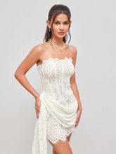 Lace Tube Tie Back Mini Dress