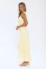 Darling At Dusk Long Sleeve Maxi Dress Yellow