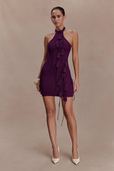 Jacky Tulip Mini Dress - Plum