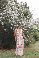 Amore Bias Cut Maxi Dress - Red Rose