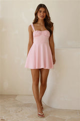 In Her Dreams Satin Mini Dress Pink