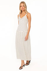 Sophina Midi Dress - Black Polka Dot