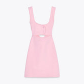 Pink Strap Cut Out Snap Button Bodycon Mini Dress