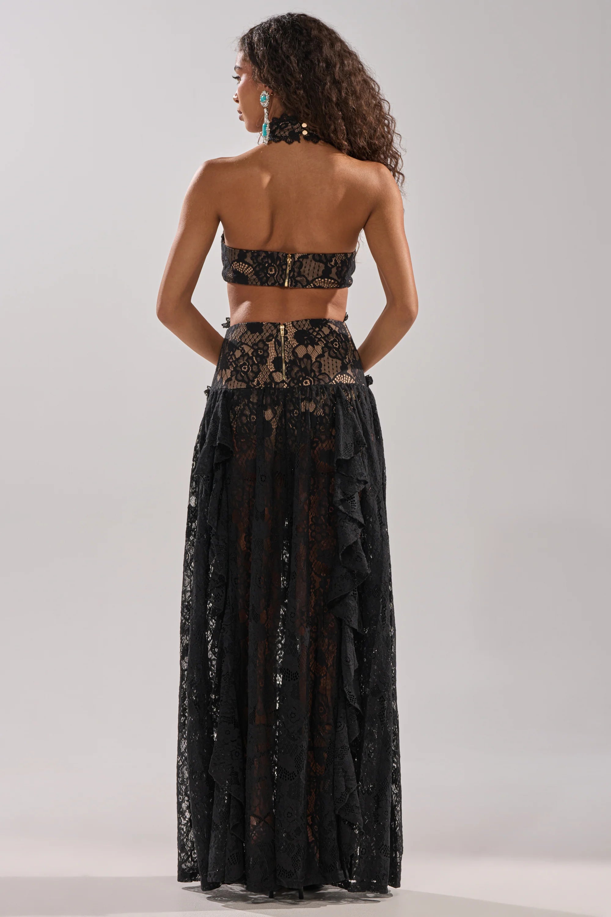 KYLA LACE MAXI DRESS IN BLACK