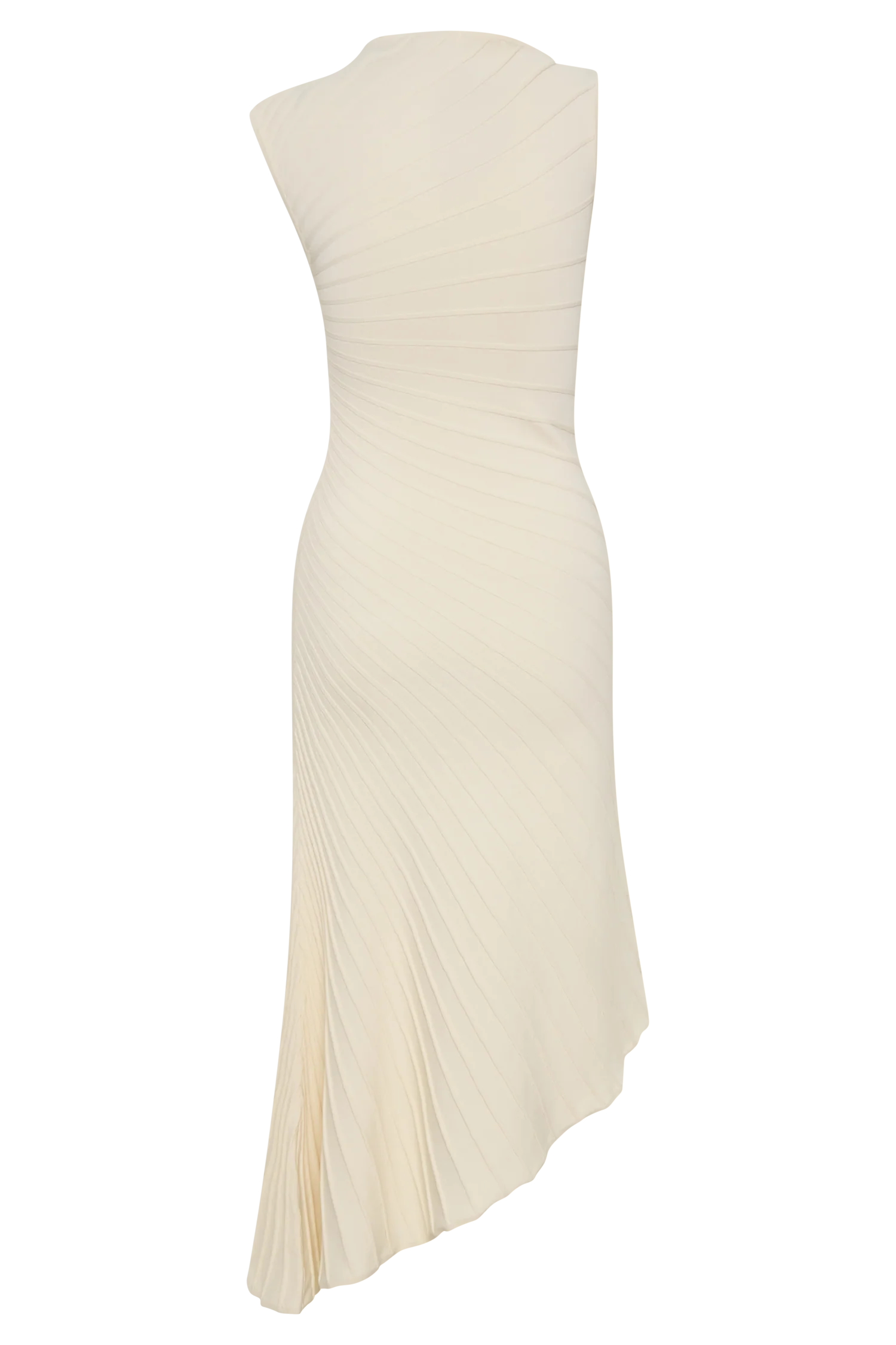 Milasandra Pleated Knit Dress - Ivory