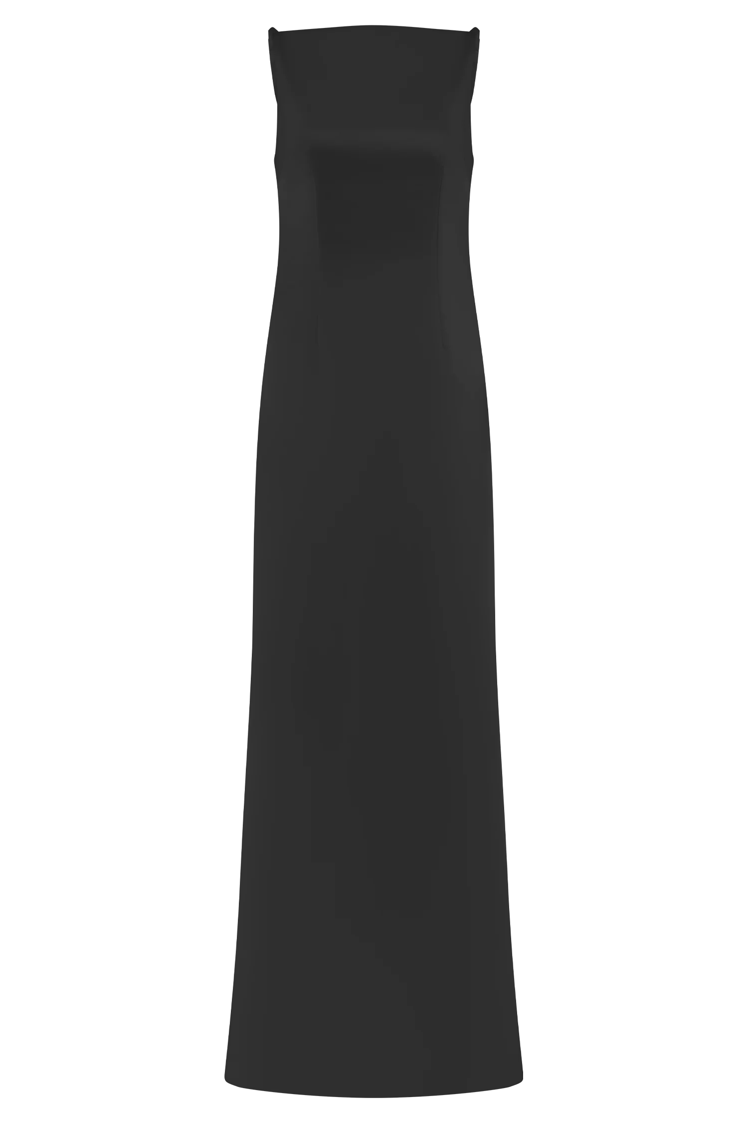 Violet Sleeveless Satin Maxi Dress - Black