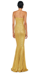 STRAPLESS SHIRRED FRONT FISHTAIL GOWN