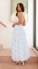 Cove Maxi Dress - Blue Floral