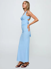 Mesmerise Halter Maxi Dress Blue