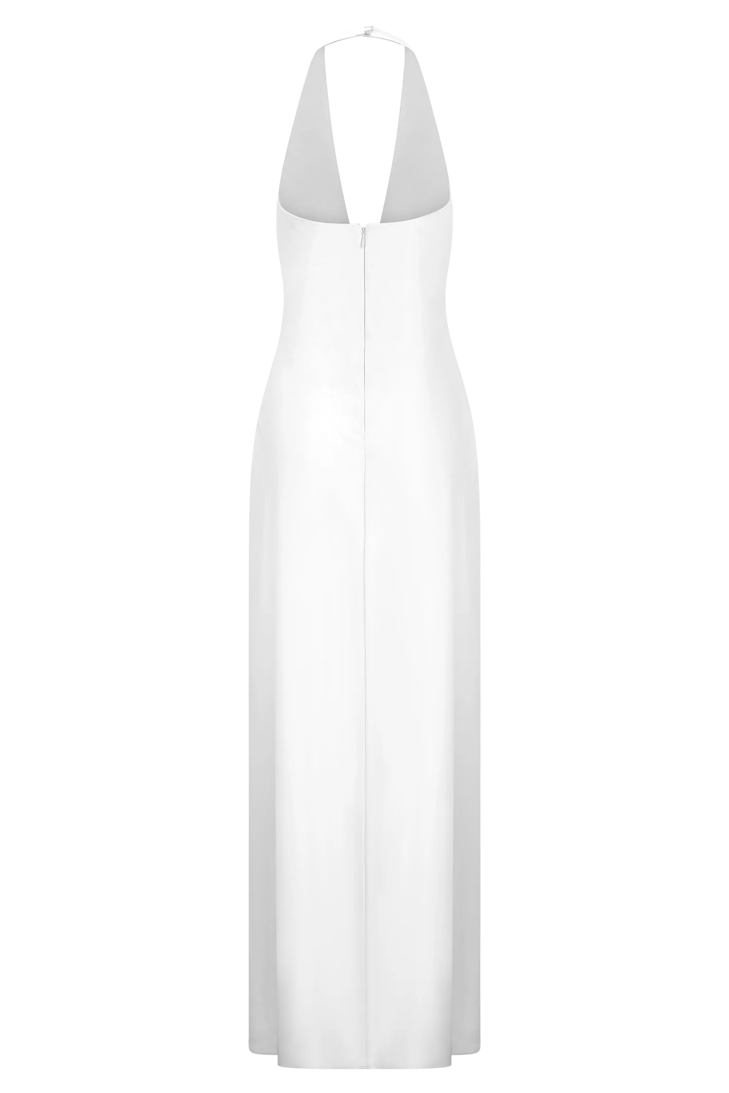 Alice Satin Halter Maxi Dress - White