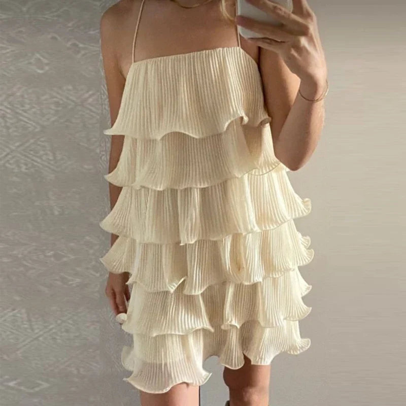 Layer Ruffles Cami Mini Dress