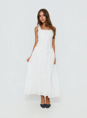 Mariette Panelled Midi Dress White