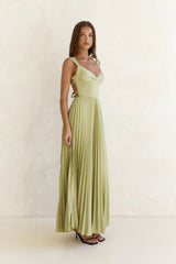 Song Of The Sky Plisse Maxi Dress Green