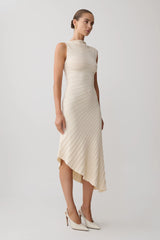 Milasandra Pleated Knit Dress - Ivory