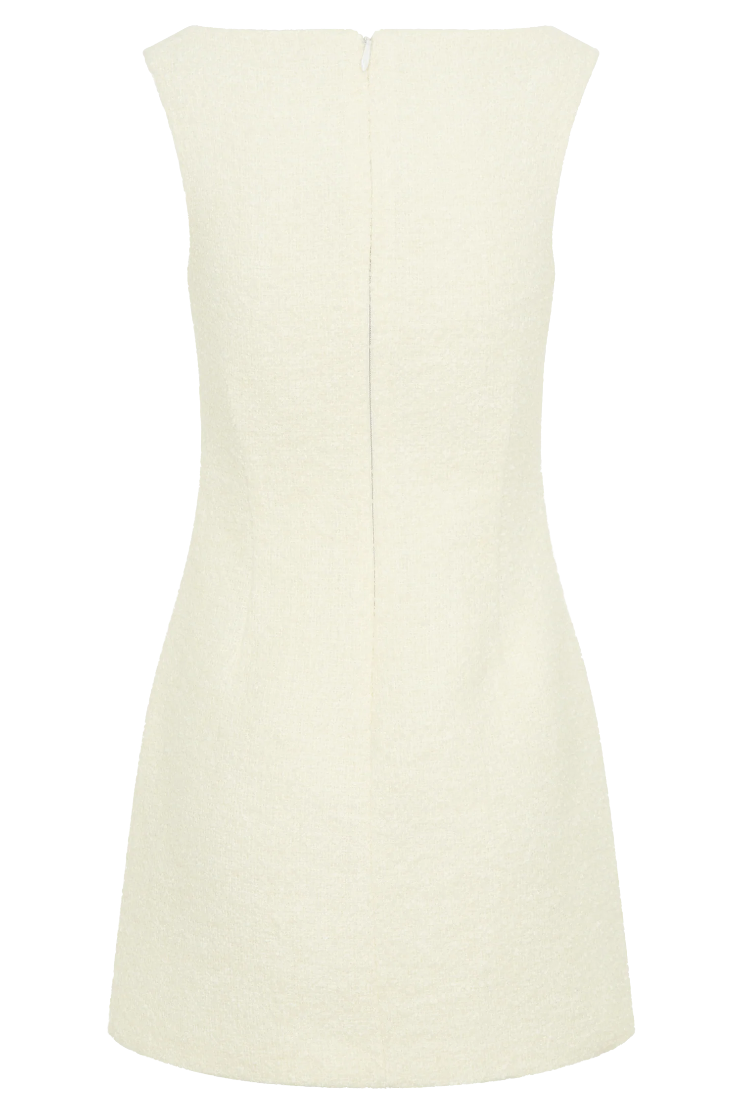 Angela Textured Boucle Mini Dress - Ivory