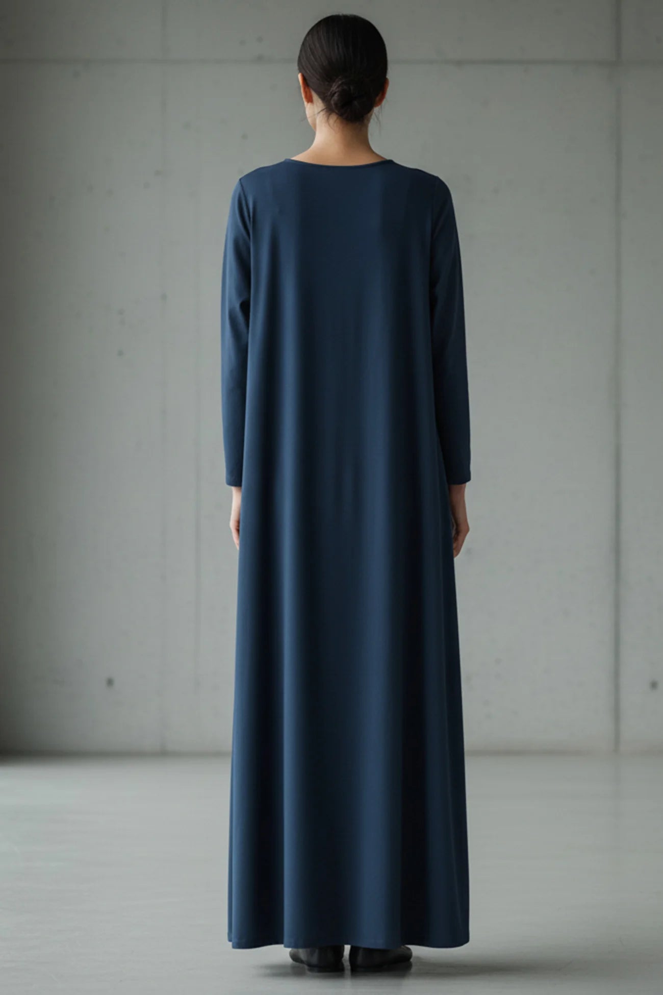 Solid Color V Neck Sweatshirt Dress