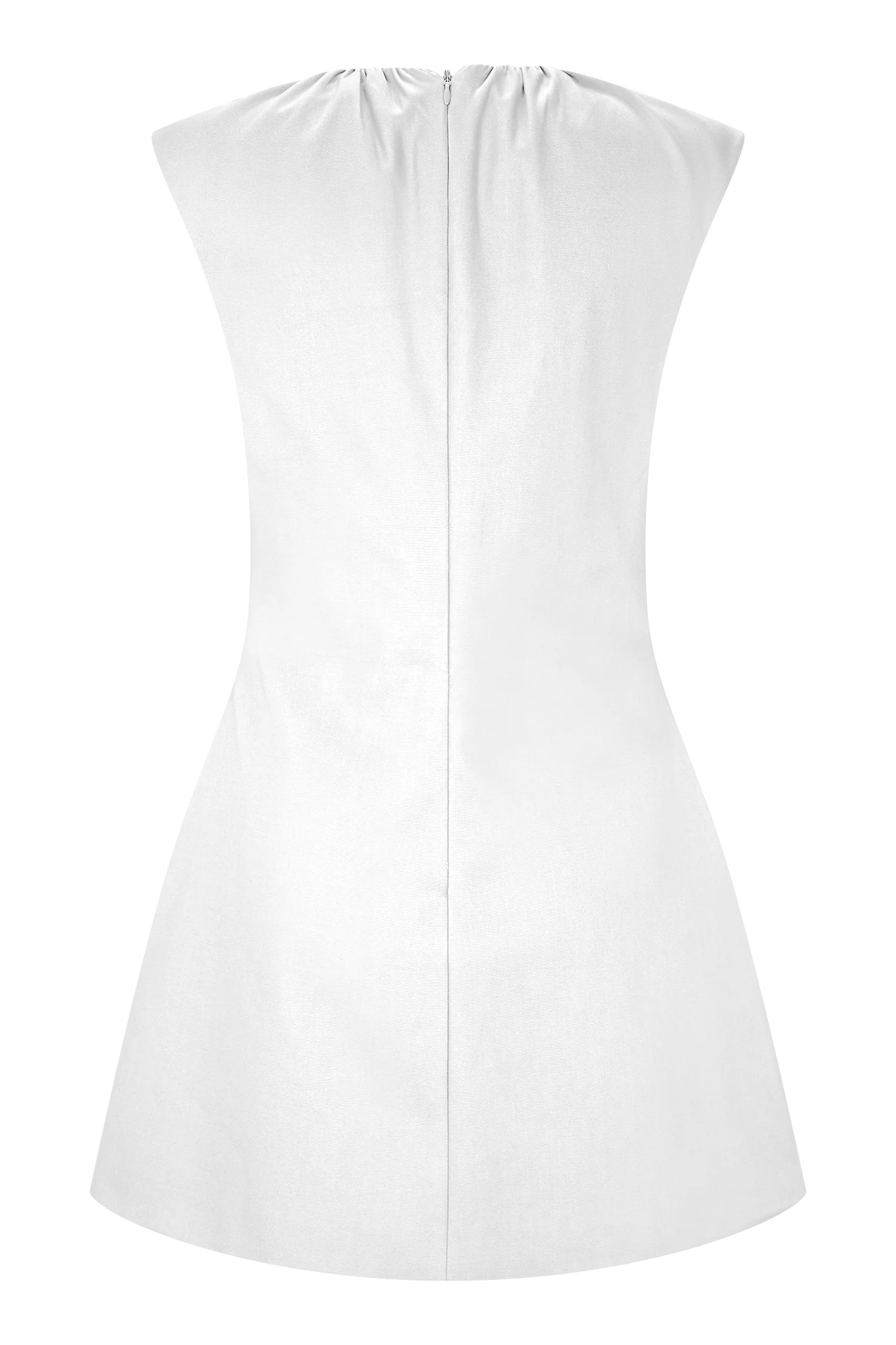 Ariana Pleated Neck Mini Dress - Ivory