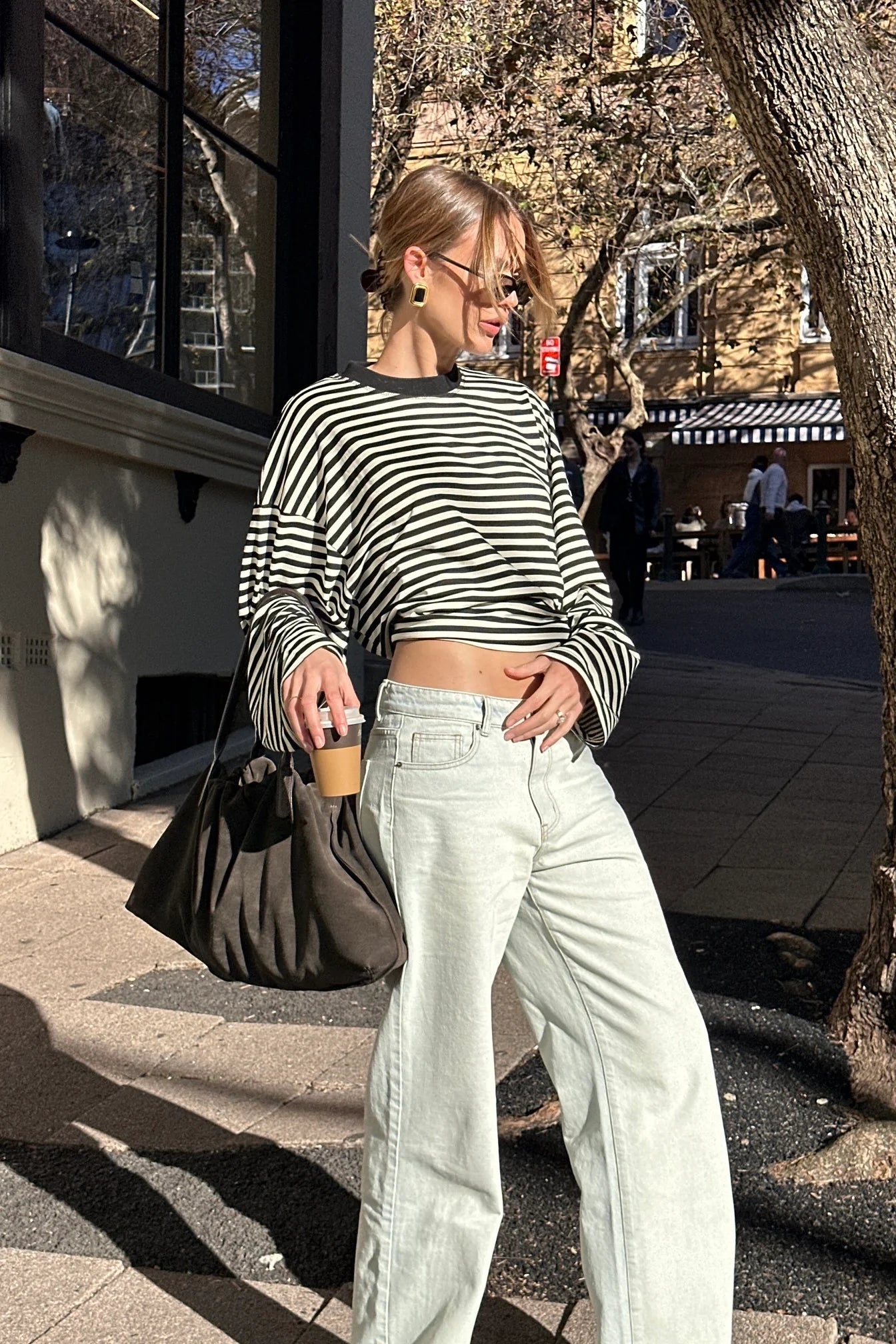 Bloom Long Sleeve Top Onyx Stripe