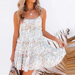 Pink Ruffle Floral Dress