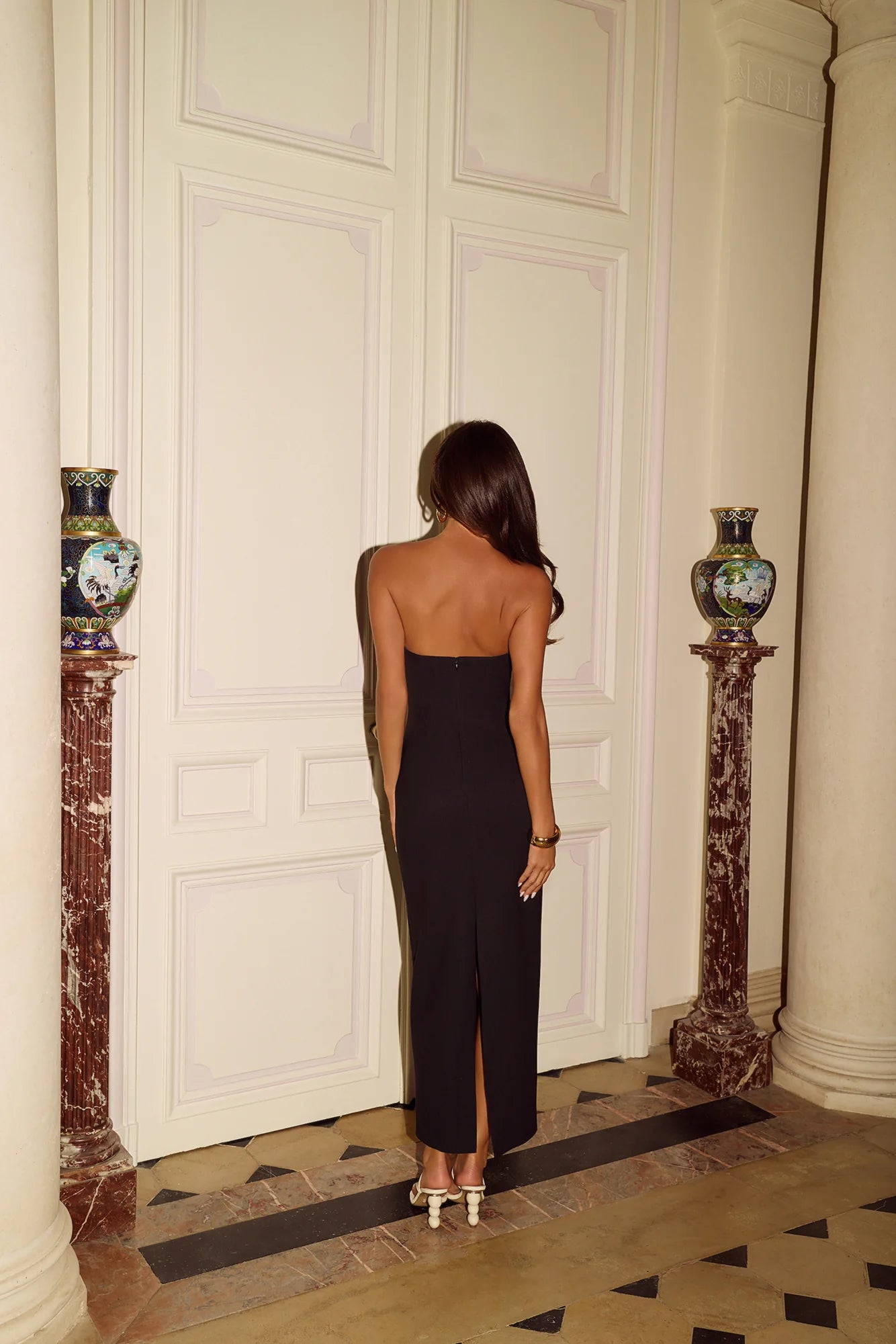 Statement Aura Strapless Maxi Dress Black