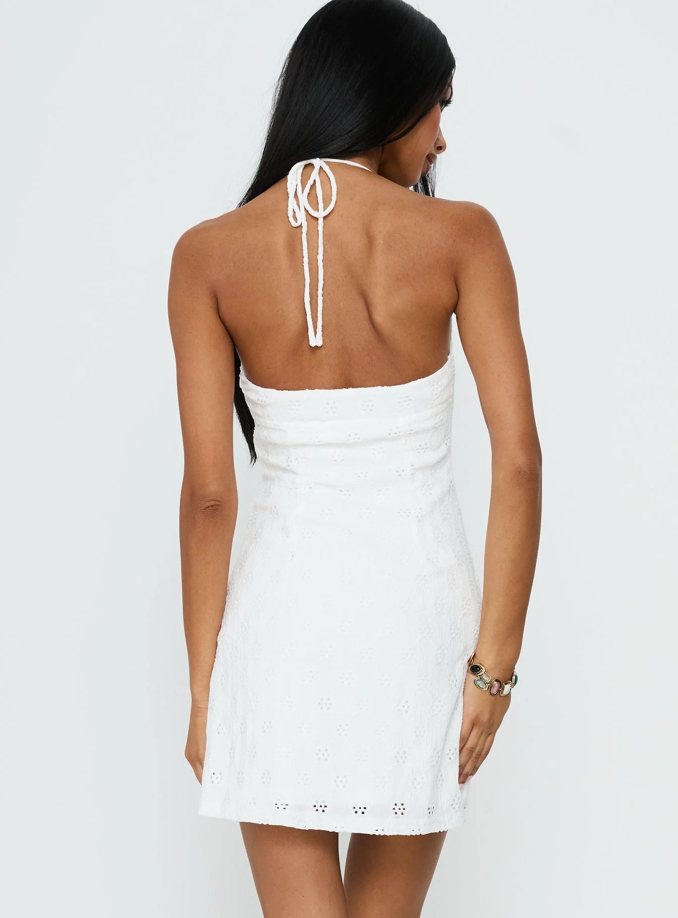Summer Cider Embroidered Mini Dress White