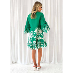 Tropical V-neck dress
